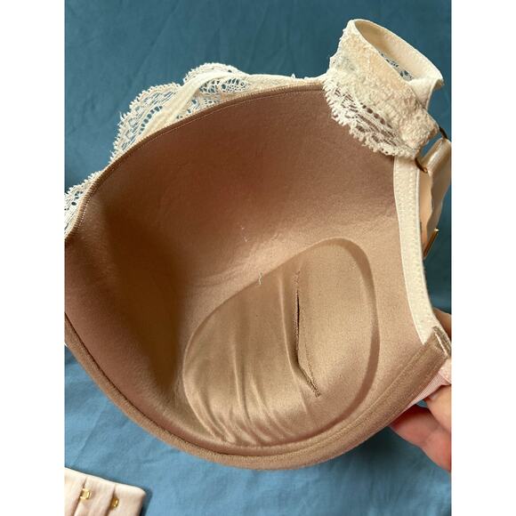 ThirdLove 24/7 Lace Contour Plunge Bra Underwire Nude Tan 42C - Picture 7 of 9